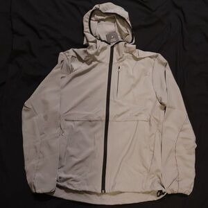 Men's Light Gray Hooded Mack Russo Windbreaker